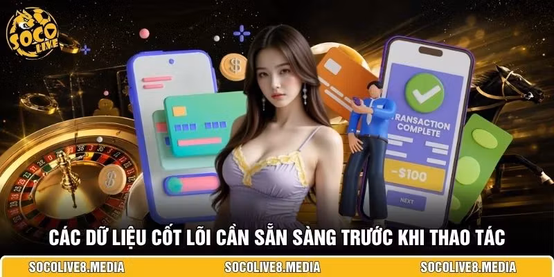 Các dữ liệu cốt lõi cần sẵn sàng trước khi thao tác