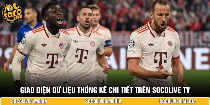 Giao diện dữ liệu thống kê chi tiết trên SocoliveTV