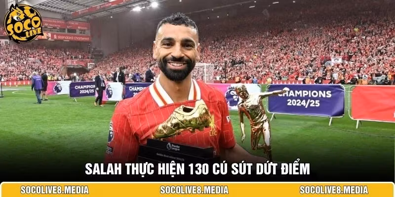 Salah thực hiện 130 cú sút dứt điểm
